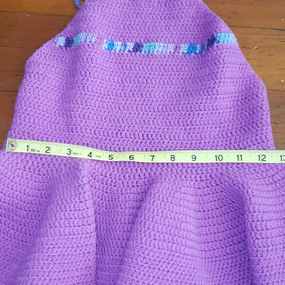 🧶Handmade purple halter peplum top - Picture 4 of 7